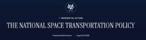 White House Releases New Space Transportation Policy